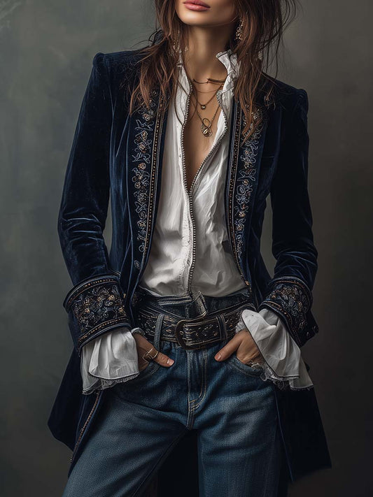 Gabrielle | Veste Longue Brodée