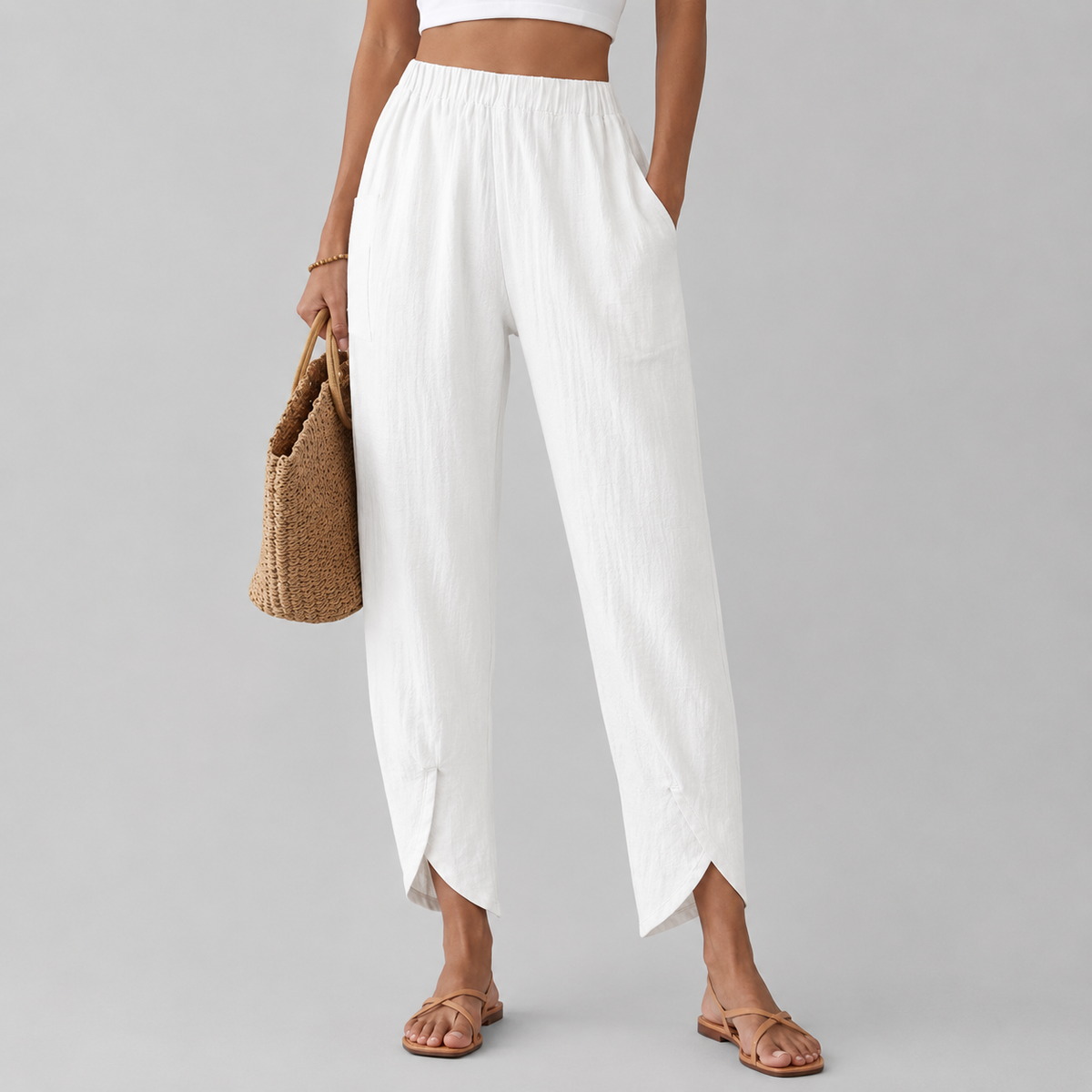 Essari - Pantalon à Ourlet Deshilachado