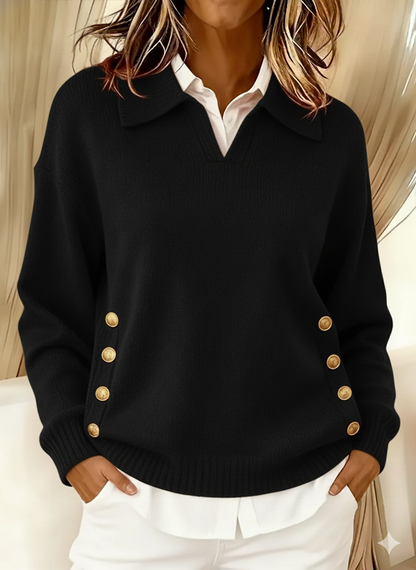Erminia | Pull avec Col Polo et Boutons