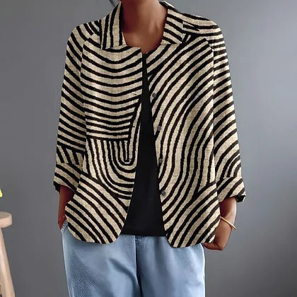 Hazel | Blazer ouvert à rayures
