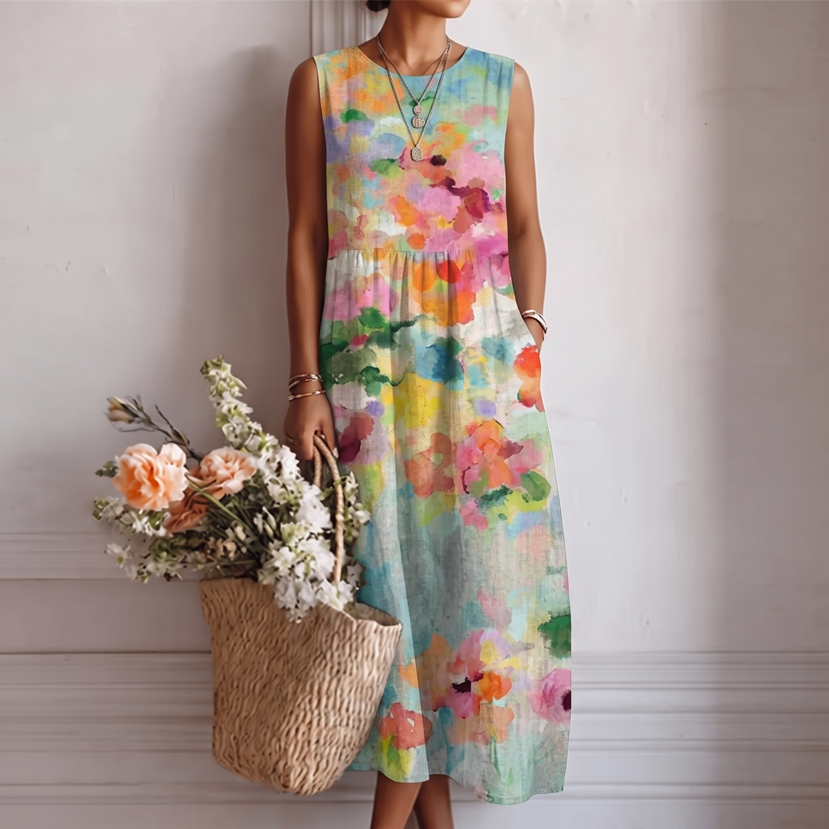 Carla™ | Robe Midi Multicolore Élégante