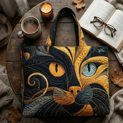 Sac cabas matelassé - Chat mystique