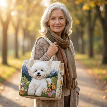 Sac cabas matelassé - Bichon frisé