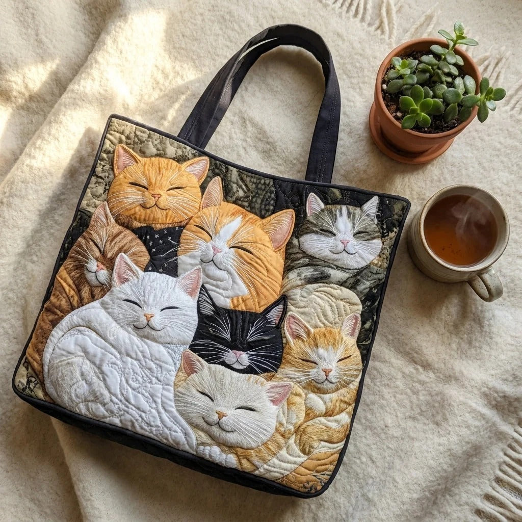 Sac fourre-tout matelassé - Chatons endormis