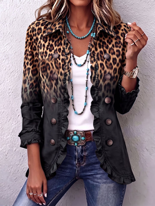 Valentina | Blazer Léopardé Dégradé Anthracite