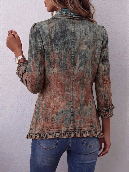Veste texturée dégradée à volants Aurora