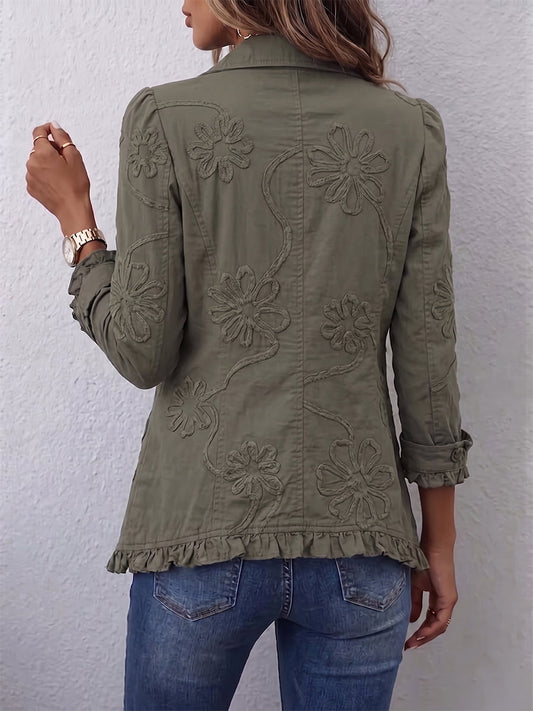 Coralie | Veste Utilitaire Brodée Florale