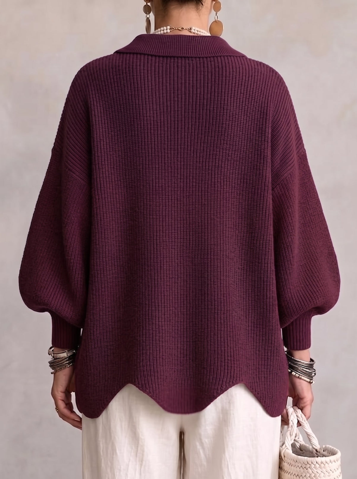 Ortensia | Cardigan Oversize avec Boutons Dorés