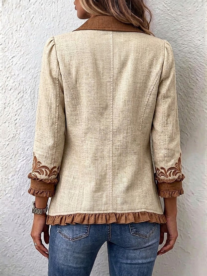 Veste florale brodée à volants Margot