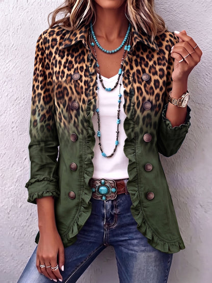 Bice | Blazer Léopardé Dégradé Turquoise