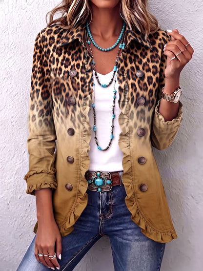 Bice | Blazer Léopardé Dégradé Turquoise