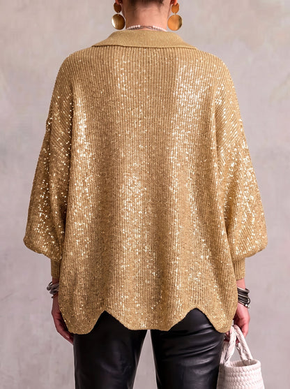 Ortensia | Cardigan Oversize avec Boutons Dorés