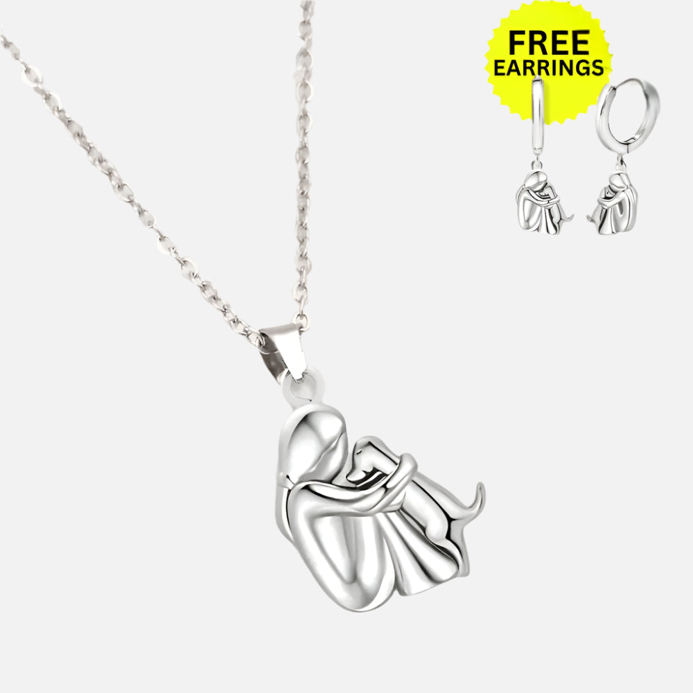 Parure Étreinte – Collier et boucles d’oreilles