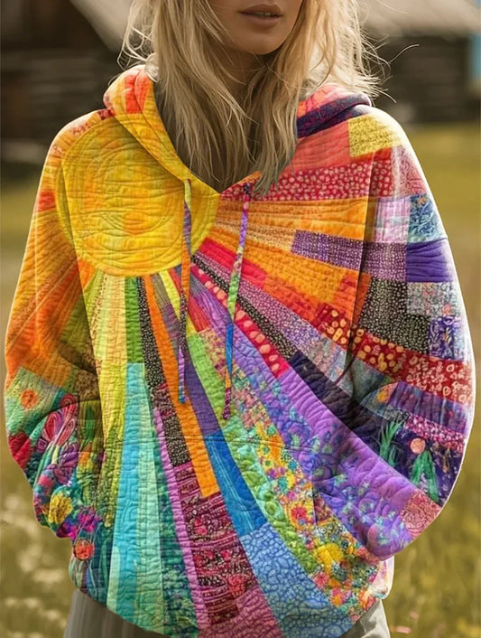 Aurora | Veste en maille Multicolore à capuche