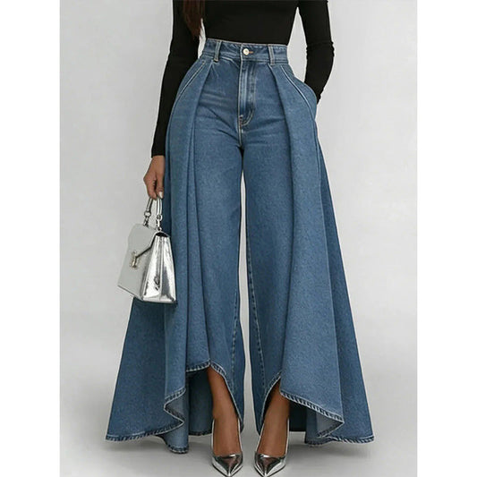 👖✨ Pantalon en jean larges de avant-garde à taille haute